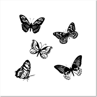 Black Butterflies Posters and Art